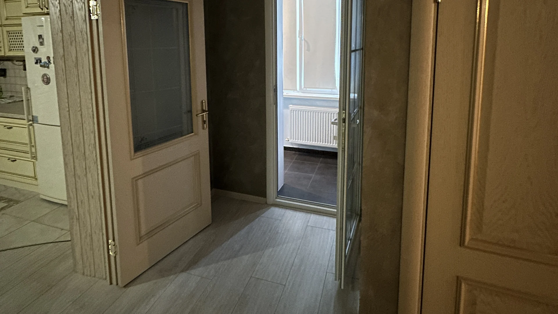 Completed timber flooring through a residential hallway
