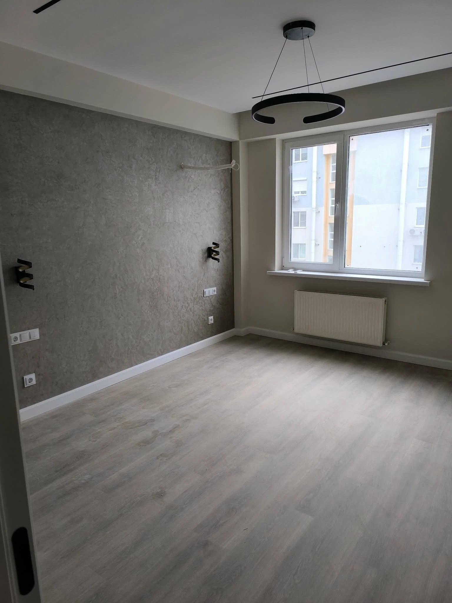 Grey textured decorative feature wall