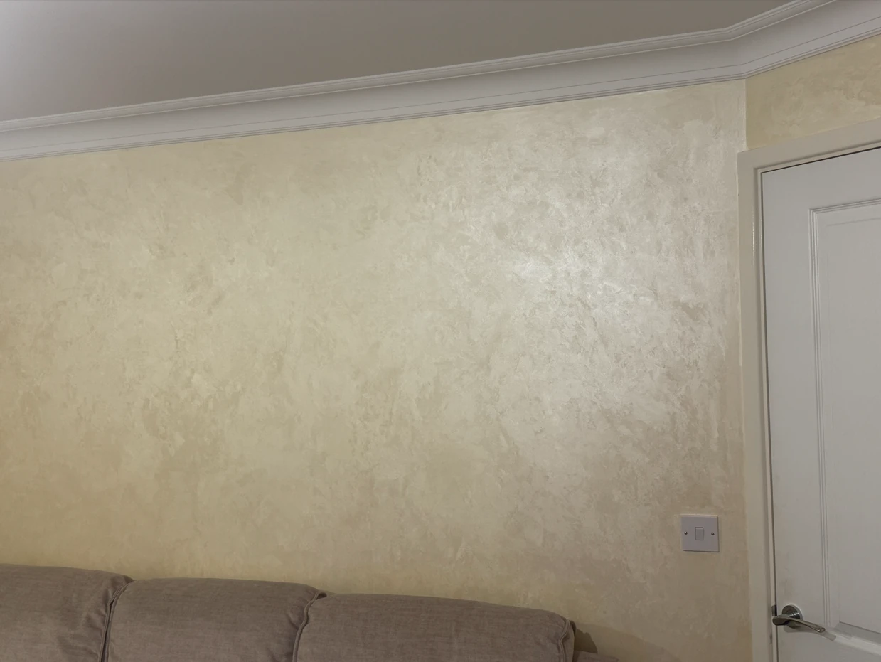 Warm textured decorative living-room wall