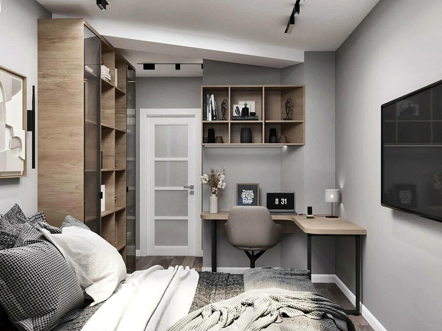 Bedroom and home-office layout