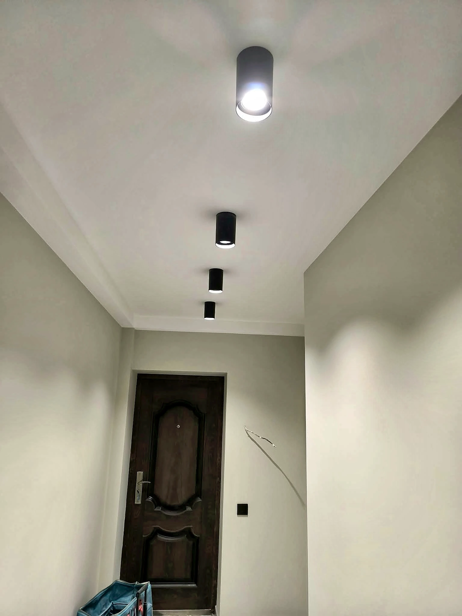Crisp hallway painting and ceiling finish