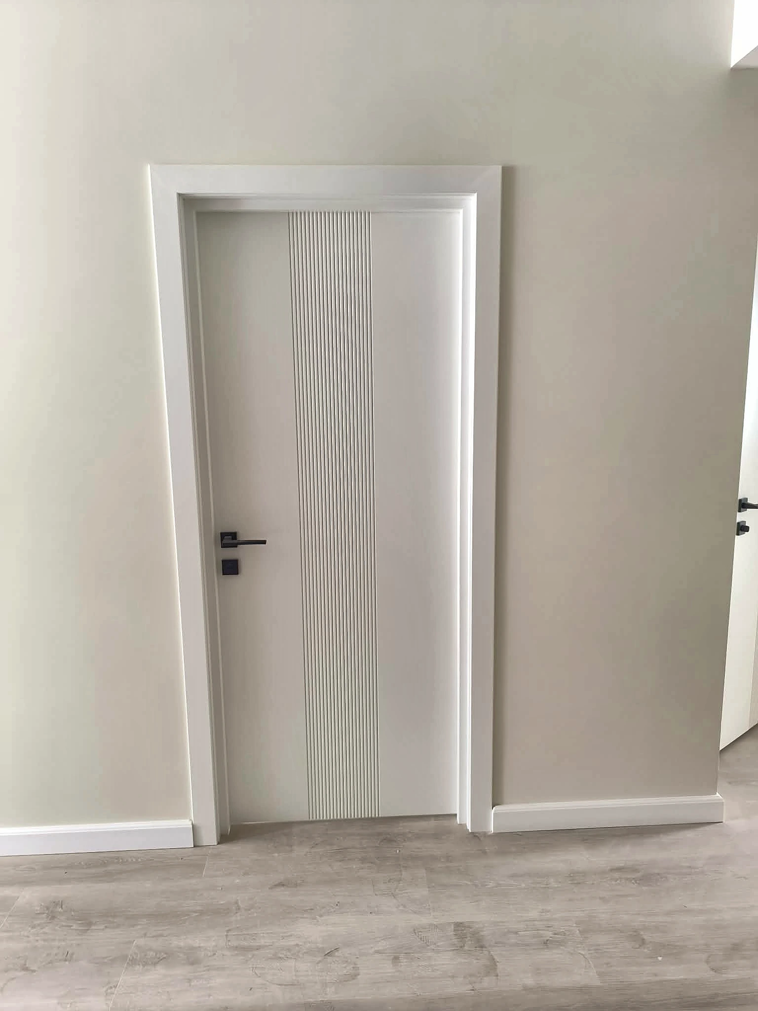 Completed doorway, walls and flooring junctions